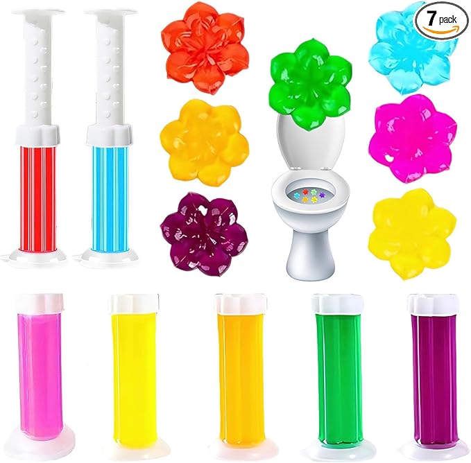 Toilet Gel, 98 Count 7 Kinds of Scent Toilet Bowl Cleaners, Toilet Stain Removal Cleaning Air Freshener (7 Pcs)