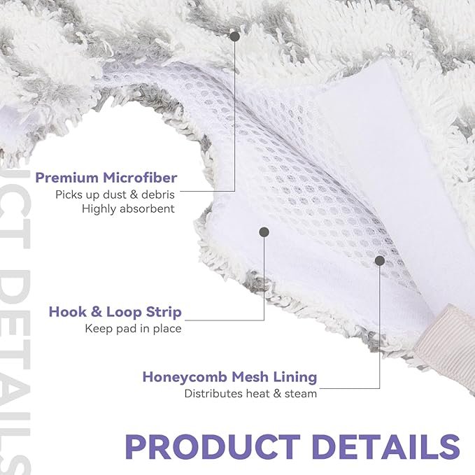 S3501 For Shark Steam Pocket Mop Pads: Washable Steam Mop Replacement Pads For Shark Steamer S3601D S3601 S3801CO S3901 S3550 SE450 (6Pack)