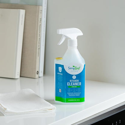 Simpleaf Clean Kitchen Degreaser Cleaner | Refill System Cleaners| Bleach‑Free| Ammonia‑Free|Grease, Oils & Food Soil Remover | Citrus Zest 24oz