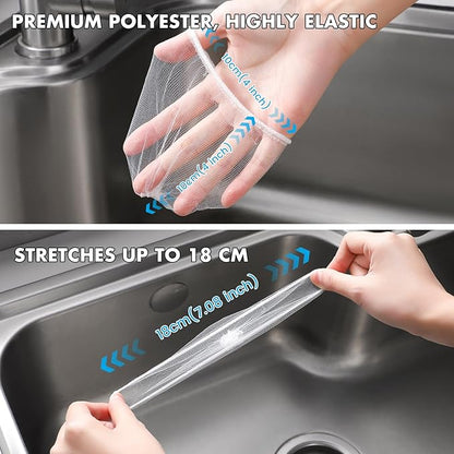 200 Pack Kitchen Sink Strainer Mesh Bag, Anti-Clogging Disposable Sink Drain Covers, Kitchen Essentials Sink Filter Nets, Fits Most Sink Strainers (4.0 x 4.0 Inch)