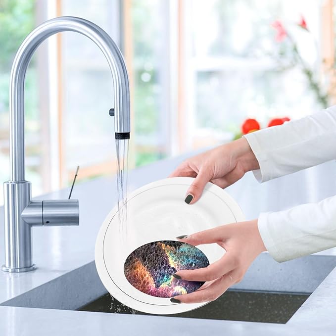 Galaxy Wolf Kitchen Scrub Sponges, Pop-up Kitchen Cleaning Sponges Reusable Dish Washing Sponges for Bathroom Household Cleaning 3 Pack - Non Scratch Scrubber
