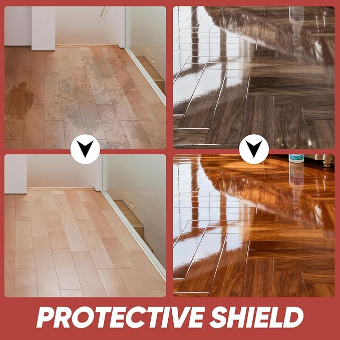 RAINPOT Floor Restore Cleaner, High Solid Content Floor Polish for Shine Renewal & Protective Layer, Helps Conceal Small Scratches, Quick-Drying Protective Finish (2 PACK)