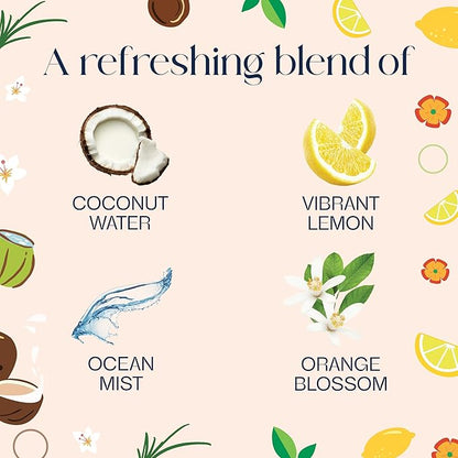 Glade PlugIns Refills Air Freshener, Coconut Water & Beach Grass and Lemon Zest & Poppy, Scented and Essential Oils for Home and Bathroom, 0.67 Fl Oz, 5 Count