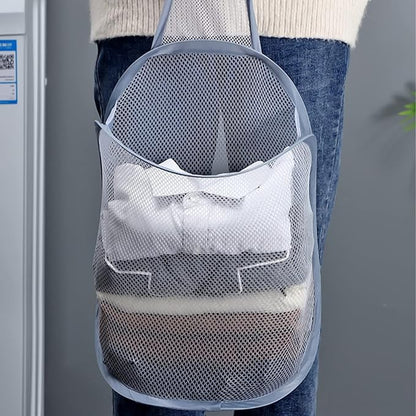 Luxshiny 2pcs Portable Folding Laundry Storage Baskets Breathable Wall-mounted Containers for Dirty Clothes Organization Bedroom and Bathroom