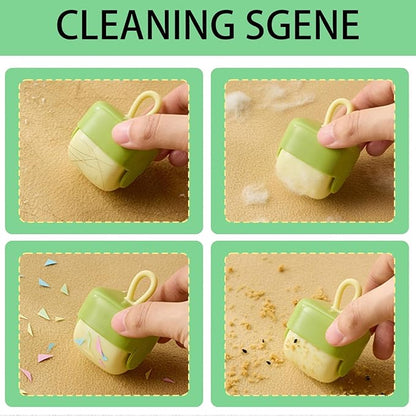 2-Pack Mini Lint Remover Roller - Washable Gel Roller for Reusable Pet Hair Removal on Clothing,Furniture and Carpets (Green & Beige)