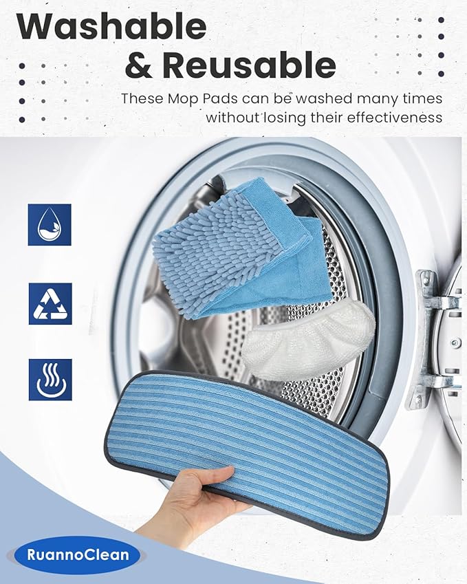 Steam Mop Pads Compatible with Wagner 915e Steam Cleaner for Home, Steam Cleaner Pads Compatilbe with TVD/STEAMBOT and More, Microfiber & Chenille & Fabric Bonnet Steam Pads (2+2+4 Pack)