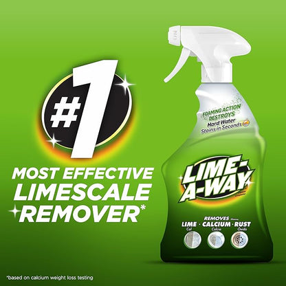 Lime-A-Way Hard Water Stain Remover Spray, Removes Lime, Calcium & Rust in Seconds, Bathroom Cleaner, 22 fl oz