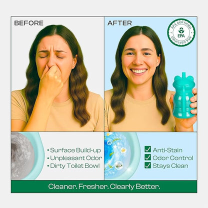 PurityNest Toilet Bowl Cleaners, Automatic Long-Lasting Tank Cleaner Bottles with Light Fresh Scent, Easy to Use for Home & Office Cleaning, Blue