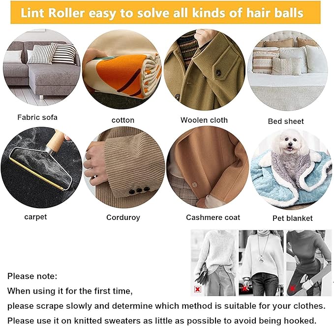 Lint Remover Portable Pet Hair Remover,Reusable Lint Fabric Shaver Carpet Roller Scraper,for Carpet,Fabric Sofas,Beds, Furniture, Clothes Cat、Dog Hair Removal Cleaning Professional Tools