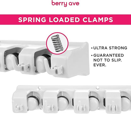 EXTRA GRIP Mop & Broom Holder Wall Mount - Wall Hanging Garden Tool & Utility Closet Organizer, Mop & Broom Hook, Broom Hanger Wall Mount, Mop Broom Organizer, Wall Mounted Broom Rack Storage (2 Pack)