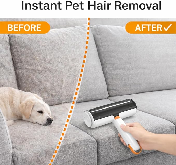 Pet Hair Remover for Furniture, Reusable Lint Roller for Pet Hair, Self Cleaning Pet Hair Remover for Couch, Carpet, Rugs, Car Seats & Bedding, Cat and Dog Hair Remover Tool