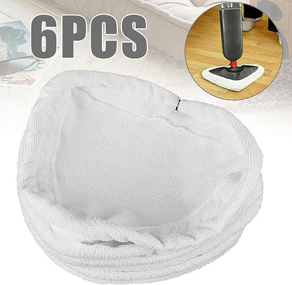 6 Pack Reusable Mop Pads Compatible with H2O Mop X5, Microfiber Steam Mop Replacement Pads, Washable Cleaning Pads for Hardwood, Tile, and Laminate Floors