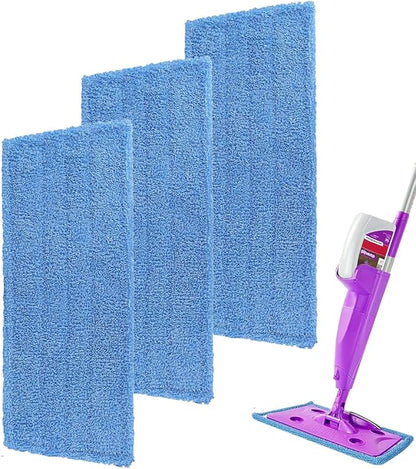 Mop Pads Replacement for Rejuvenate Microfiber Mop, Compatible with Rejuvenate Click N Clean Multi-Surface Spray Mop, Resuable Microfiber Mop Refill Head, Easy to Replace, Machine Washable（3 Pack）