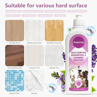 Multi-Surface Floor Cleaning Solution, Lavender Scent, Compatible with Roborock, eufy, Dreame, iRobot Roomba Robot Vacuums and Mops, Cordless Wet/Dry Vacuums and WetJet Mops, 16.9 fl oz ×2
