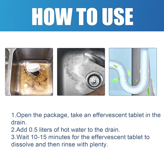 Powerful Pipe Dredging Agent,Pipeline Dredging Agent for Kitchen and Toilet Pipelines,Kitchen Sink Drain and Pipe Cleaner,Drain Clog Remover (2PCS)