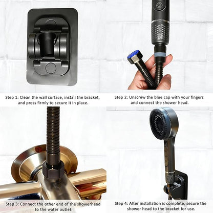 Filtered Shower Head with Handheld, High Pressure 4 Modes & ON/OFF Switch, Water Softener Filter Beads for Hard Water Remove Chlorine, Hand Held Showerhead Set for Pets Bath & Daily Shower