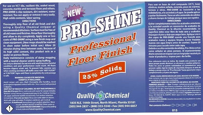 Quality Chemical Pro Shine High Solids Commercial Wet-Look Floor Finish Wax - High Shine Floor Cleaner, Future Floor Wax - Floor Wax for VCT Tile Floors, Polish & Restorer - 128 oz (Pack of 4)
