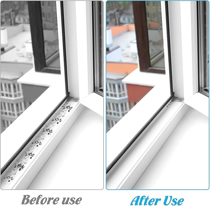 2 in 1 Groove Cleaning Brush Window Track Cleaning Tools, Multifunction Grout Cleaner Tool Grip Brush Hard Bristle Crevice Cleaning Brush for Sliding Door Track, Window Sill, Window Seal