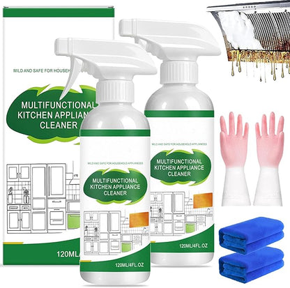 Natural Kitchen Cleaner Spray-2026 New Multi-Purpose Kitchen & Appliance Cleaner for Cabinets,120ml Multifunctional Kitche𝐧 Appliance Clea𝐧er,for Oven,Stove,Cabinets,Quick & Easy Cleaning (2pcs)