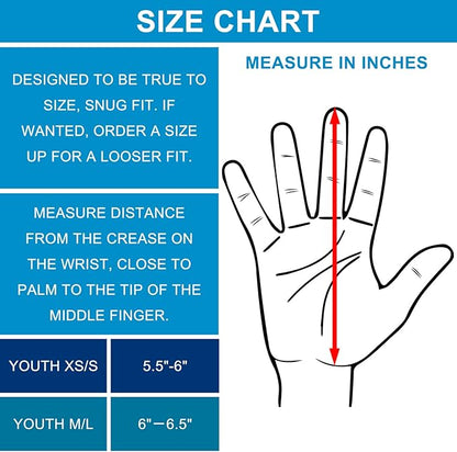Kids Football Gloves Youth Enhanced Grip Silicone Wide Receiver Gloves
