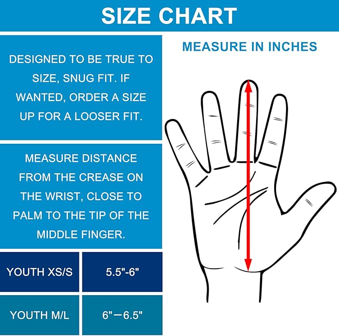 Kids Football Gloves Youth Enhanced Grip Silicone Wide Receiver Gloves