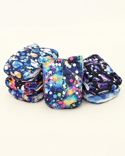 ALVABABY Baby Cloth Diapers 6 Pack with 12 Inserts Cloth Diaper Covers Adjustable Washable Reusable for Baby Girls and Boys