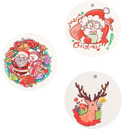3 Pcs Biodegradable Wood Pulp Cellulose Compressed Cleaning Sponge Premium Kitchen Dishwashing Sponge Hanging Decorations for Christmas Tree Decorations, Kitchen, Bathroom and Surface Cleaning