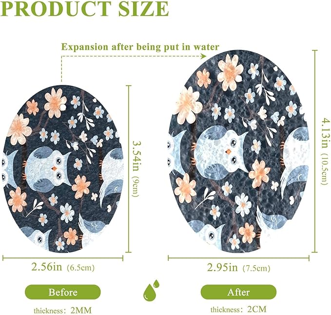 Owl Kitchen Scrub Sponges, Pop-up Kitchen Cleaning Sponges Reusable Dish Washing Sponges for Bathroom Household Cleaning 3 Pack - Non Scratch Scrubber