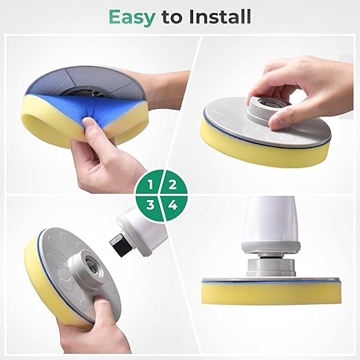 kHelfer Foam Scrubber and Scouring Pad for Electric Spin Scrubber, Microfiber Chenille Replacement Mop Cleaning Brush for Electric Spin Scrubber for Glass, Window, Floor Cleaning