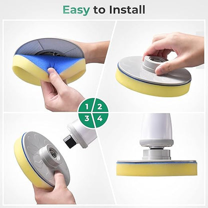 kHelfer Foam Scrubber and Scouring Pad for Electric Spin Scrubber, Microfiber Chenille Replacement Mop Cleaning Brush for Electric Spin Scrubber for Glass, Window, Floor Cleaning