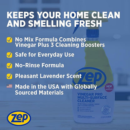 Zep All-Purpose Cleaner with Vinegar Added - 32 Ounces (Case of 4) R48432 - Industrial Grade Cleaner