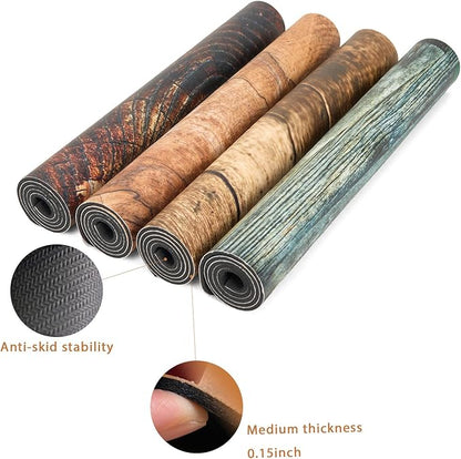 Coffee Mat 24x16 Inch, Wood Grain Coffee Protection Mat, Absorbent Hide Stain Rubber Backed Dish Drying Mat for Kitchen Counter, Bar Mat for Countertops, Under Coffee Maker Machine Pot Espresso Staion