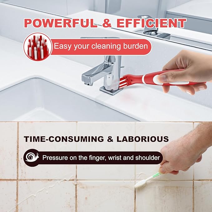 SOARING Rechargeable Electric Cleaning Brush with 4 in 1 Multiple Brush Heads,Indoor Household Cordless Motorized Brush for Bathroom Toilet Kitchen Tile Crevice (White & Red)