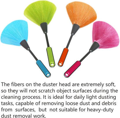 4 Pack 10 inch Microfiber Duster, Feather Duster, Grips Microfiber Delicate Duster for Cleaning Keyboard, Computer Screen, Books, Photo Frames, Picture Frames, Knick-knacks