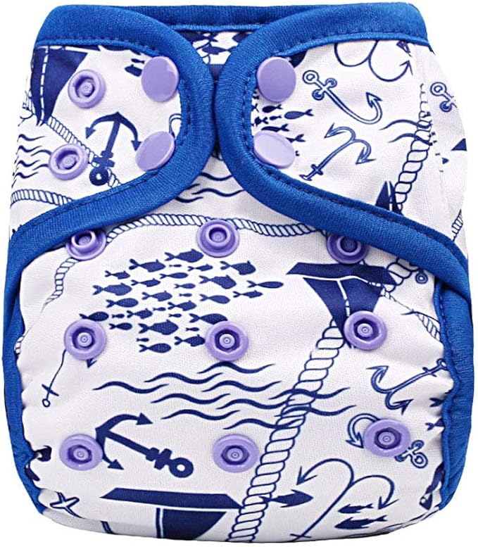 OsoCozy Newborn Reusable Cloth Diaper Covers - Adjustable Snap Fit & Double Leg Gussets for Baby Boys & Girls from 6-12 Pounds. Use with Prefold, Flat or Fitted Cloth Diapers or Snap-in Inserts