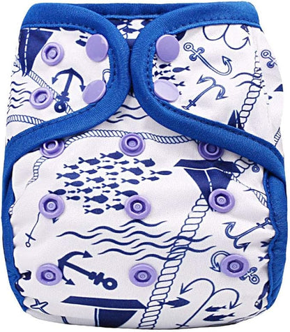 OsoCozy Newborn Reusable Cloth Diaper Covers - Adjustable Snap Fit & Double Leg Gussets for Baby Boys & Girls from 6-12 Pounds. Use with Prefold, Flat or Fitted Cloth Diapers or Snap-in Inserts