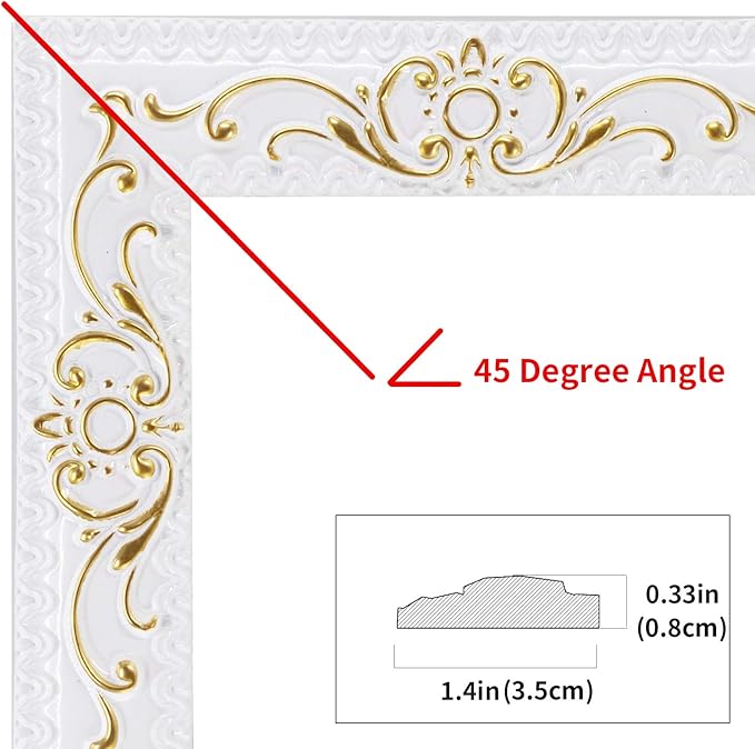 NeatiEase Flexible Molding Trim Wall Trim Self Adhesive, 16.4 Feet Peel and Stick Mirror Frame Border, Waterproof Bathroom Decor, Home Decor (Gold)