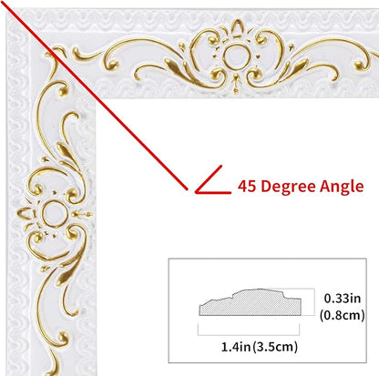 NeatiEase Flexible Molding Trim Wall Trim Self Adhesive, 16.4 Feet Peel and Stick Mirror Frame Border, Waterproof Bathroom Decor, Home Decor (Gold)