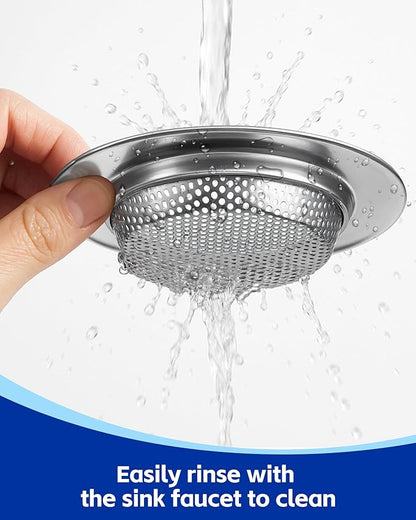 4-Pack Kitchen Sink Drain Strainer, Sturdy Stainless Steel, for Most Kitchen Sink, Effectively Catches Food Particles to Keep Drain Cleanliness, Ease of Cleaning, Outer Diameter 4.5 Inch