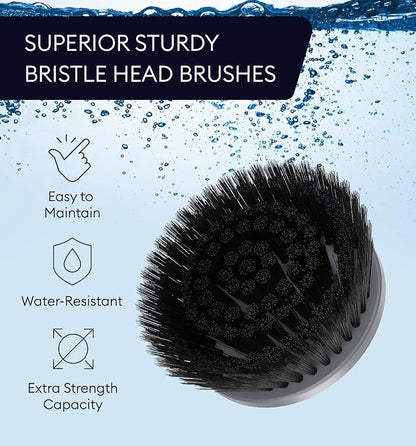 Replacement Brush Heads Set of 3 for GENIANI Electric Spin Scrubber, Scrub Brush for Cleaning Bathroom, Tile, Floor, Tub, and Shower (Black)