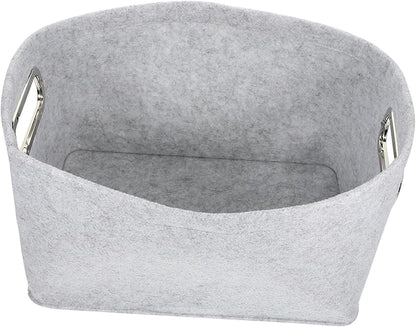 Kichvoe Felt Storage Basket Large Capacity Laundry Organizer for Bedroom Living Room and Sundry Storage Abrasion Resistant Gray Container