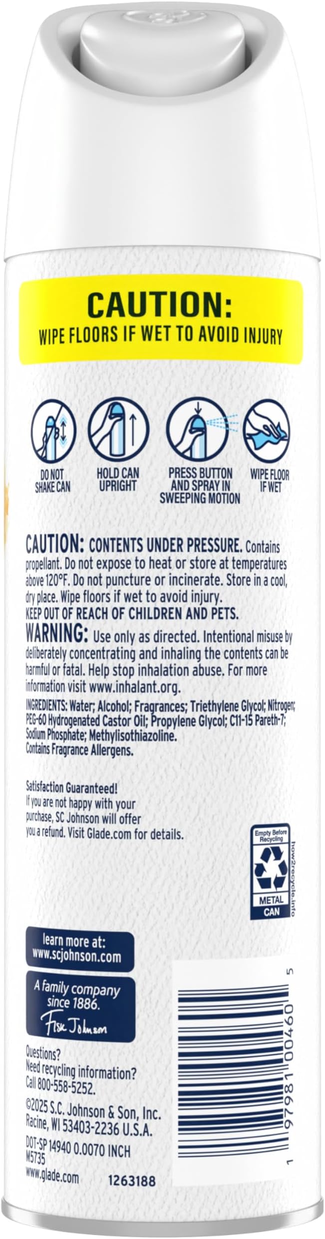 Glade Air Freshener Room Spray, Citrus Sunrise Scent, Odor Fighting to Deliver Long Lasting Freshness, 7.3 Oz, 6 Count