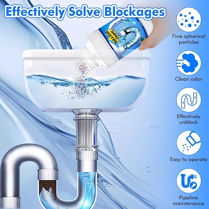 Drain Clog Remover,Powerful Pipe Dredging Agent,Kitchen Drain Cleaner for Unclogs Bathroom and Kitchen Sinks,Drains,Shower Pipes