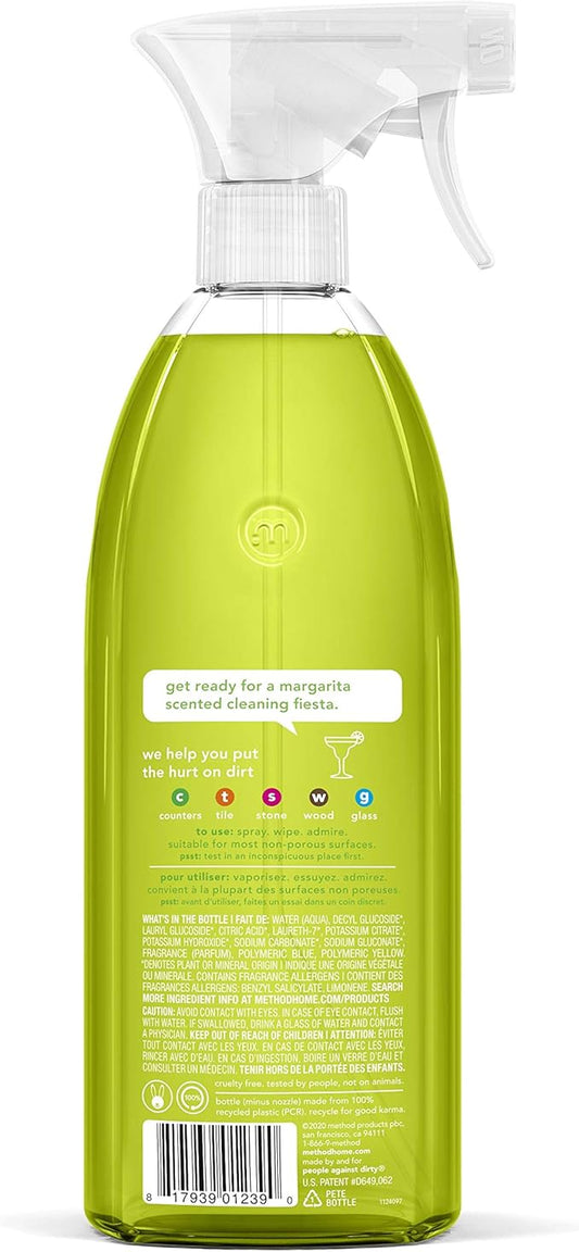Method All Purpose Cleaner, Lime + Sea Salt, 28 Fl Oz (Pack of 8), Eco-Friendly Multi-Surface Cleaning Spray