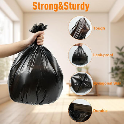 O2frepak 45 Gallon Multipurpose Tear-Resistant Trash Bags,Heavy Duty,Tastless and Black Garbage Bags (20 Count, 100x120cm)