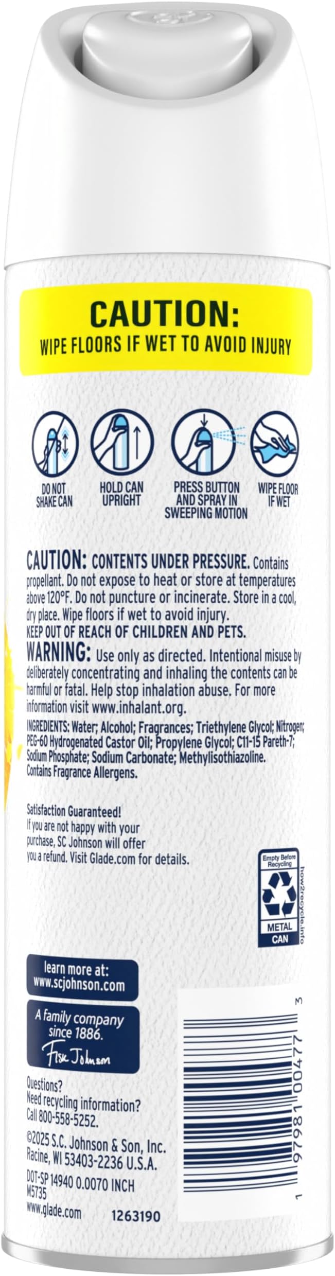 Glade Air Freshener Room Spray, Hawaiian Breeze Scent, Odor Fighting to Deliver Long Lasting Freshness, 7.3 Oz, 6 Count