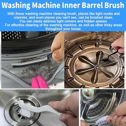 Washing Dryer Machine Rubber Seal Cleaning Brush Kits, Front Load Washer Cleaner Tools-1 PC Drum Slot Clean Brush & 5 PCS Crevice Cleaning Brushes for Bathroom, Shower & Kitchen Sink Household
