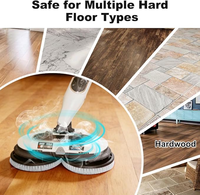 Upgraded Steam and Scrub Mop Replacement Pads for Shark S8002BRN S8201 S8001 S7000 S7001 S7020 S7005 with Scratch-free Brush Heads & Replacement Pads|Deep Clean Hard Floors of Kitchen & Bathroom