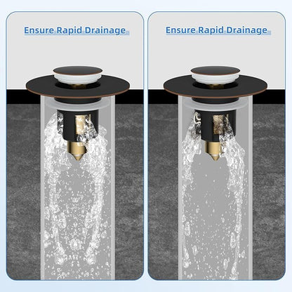 iFealClear 2 Pack Metal Universal Bathroom Sink Stopper, Upgraded Stainless Steel Sink Drain Strainer for 1.1''~2.36" Basin Pop Up Drain Strainer, Anti-Clogging Filter Basket, Oil Rubbed Bronze