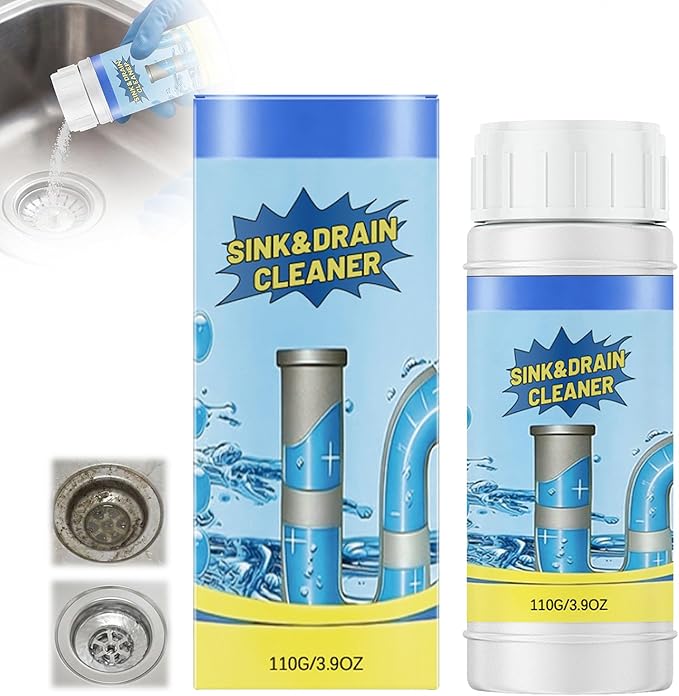2PCS Sink and Drain Cleaner Powder for Kitchen and Bathroom Sinks Shower Tub - Drain Clog Remover Unclogging Cleaner for Daily Cleaning (4)